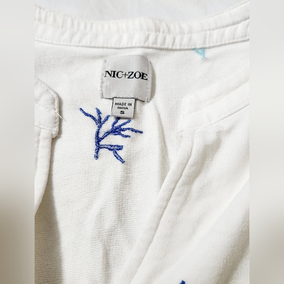 NIC + ZOE Asymetrical 3/4 Sleeve Coral Blouse Size S - Picture 5 of 7